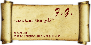Fazakas Gergő névjegykártya